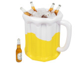 inflatable beer mug cooler, white/yellow, PVC, h 46 x 42cm