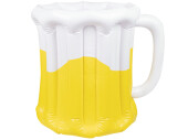 inflatable beer mug cooler, white/yellow, PVC, h 46 x 42cm