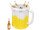 inflatable beer mug cooler, white/yellow, PVC, h 46 x 42cm