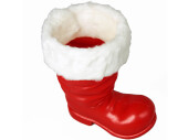 Nikolausstiefel XL, rot/weiss, Kunststoff, H 38cm