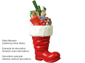 Nikolausstiefel XL, rot/weiss, Kunststoff, H 38cm