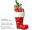 Nikolausstiefel XL, rot/weiss, Kunststoff, H 38cm