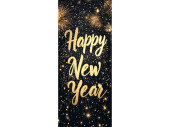 Textilbanner "Happy New Year", schwarz/gold, 75...