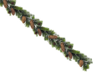 guirlande de sapin PE avec pomme de pin, vert, l 180cm
