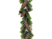 fir garland PE with pine cone, green, l 180cm
