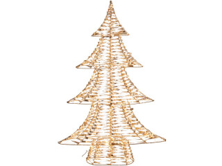LED fir tree with shiny gold foil, metal/plastic, h 100cm, w 68cm, 720 LEDs