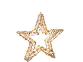 LED-Stern mit Glitzerfolie gold, Metall/Kunststoff,...