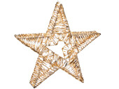 LED-Stern mit Glitzerfolie gold, Metall/Kunststoff,...