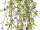 plante à suspendre avec fleurs, vert/violet, h 82cm, B1 ignifuge