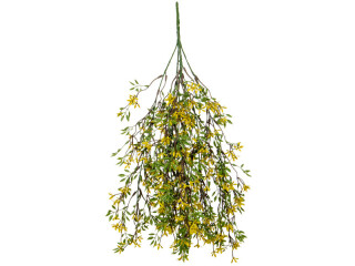 hanging plant with flowers, green/yellow, h 30cm, B1 flame-retardant, UV-resistant