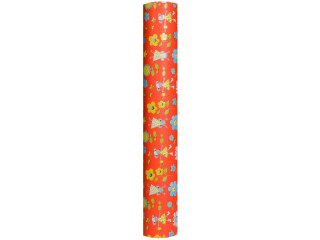Geschenkpapier "Topolonia" hellrot/bunt, B 70cm x L 25m, einseitig bedruckt