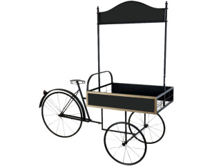 Dreirad/Velo mit Frontablage, schwarz/braun, L 153 x B 80 x H 80/150cm