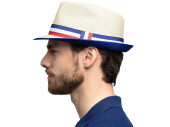 chapeau "France", avec ruban, naturel/bleu/blanc/rouge, 24 x 12 x 28cm