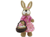 lapine avec panier à œufs, rose/naturel, 14...
