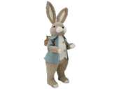 lapin mâle avec panier dorsal, bleu/naturel, 19 x...