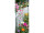 bannière textile "clôture de jardin avec fleurs" multicolore/blanche/verte, 75 x 180cm, couture tubulaire en haut et en bas