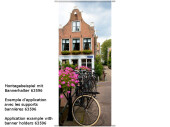 Textilbanner "Velos vor Haus", natur/schwarz,...