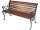garden bench, wood/cast iron, black/brown, w 130 x h 72 x d 61cm