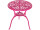 bistro set, pink, aluminum, 3 pieces, 2 chairs, 1 table