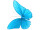 papillon "papier", bleu, 50 x 36cm
