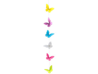 Schmetterlingsgirlande Papier, bunt, 180 x 15 x 4cm, 6-tlg.