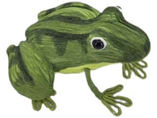 Frosch sitzend Papier, grün, gross, 27 x 27 x H 16cm