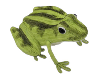 Frosch sitzend Papier, grün, klein, 20 x 18 x H 12cm