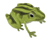 grenouille assise papier, verte, petite, 20 x 18 x h 12cm