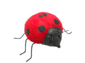 coccinelle en papier rouge/noir, petite, 13 x 12 x h 9cm