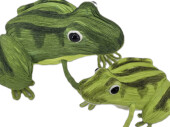 frog sitting paper, green, var. sizes