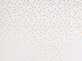 wrapping paper “stars mini”, white/gold/silver, w 70cm x l 25m