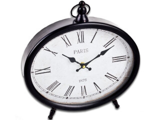 table clock “Paris”, metal, black, 30 x 31 x 6cm