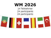 Flaggenkette "24 Nationen WM 2026" Papier