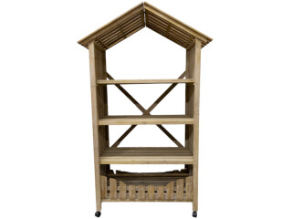 Holzregal mit Satteldach, hellbraun, B 102 x T 52 x H 173cm