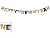 guirlande "Happy New Year", or/argent/noir, h...