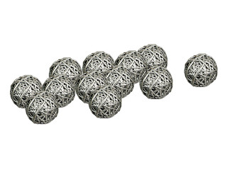 willow ball "glitter" silver Ø 8cm / 12 pieces