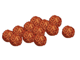 willow ball "glitter" orange Ø 8cm / 12 pieces