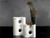 vase porcelaine "OVAL" blanc h 18 x 16,5 x 5cm