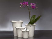 Vase Porzellan ROSE weiss H 9cm, Ø oben 10cm, unten 5,5cm