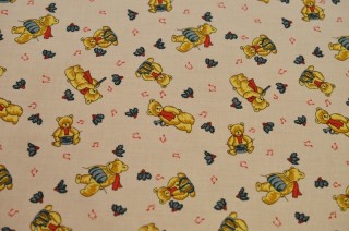 fabric with musical bear width 140cm cotton