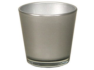tealight holder "color" 7cm metallic silver economy set 18 pcs.