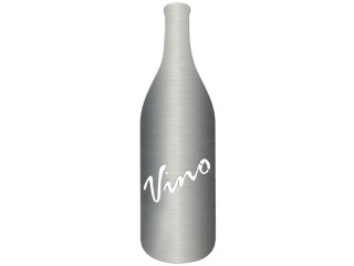 Weinflasche 2D "Vino" Text ausgeschnitten