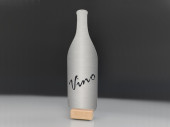 Weinflasche 2D "Vino" Text ausgeschnitten