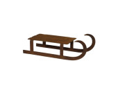 Schlitten Metall Rostlook 31cm