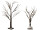 arbre brun enneigé avec DELs à piles diff. tailles