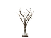 tree brown snowed with LEDs battery 50cm
