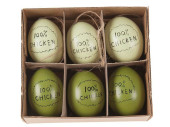 Ostereier "100% chicken" 6er Set grün
