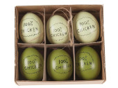 Easter eggs "100% chicken" 6 pcs. green