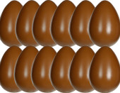 Eier mittel 17cm 12er Set braun