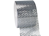 hole ribbon "Chicago" 80mm wide, 45m long silver